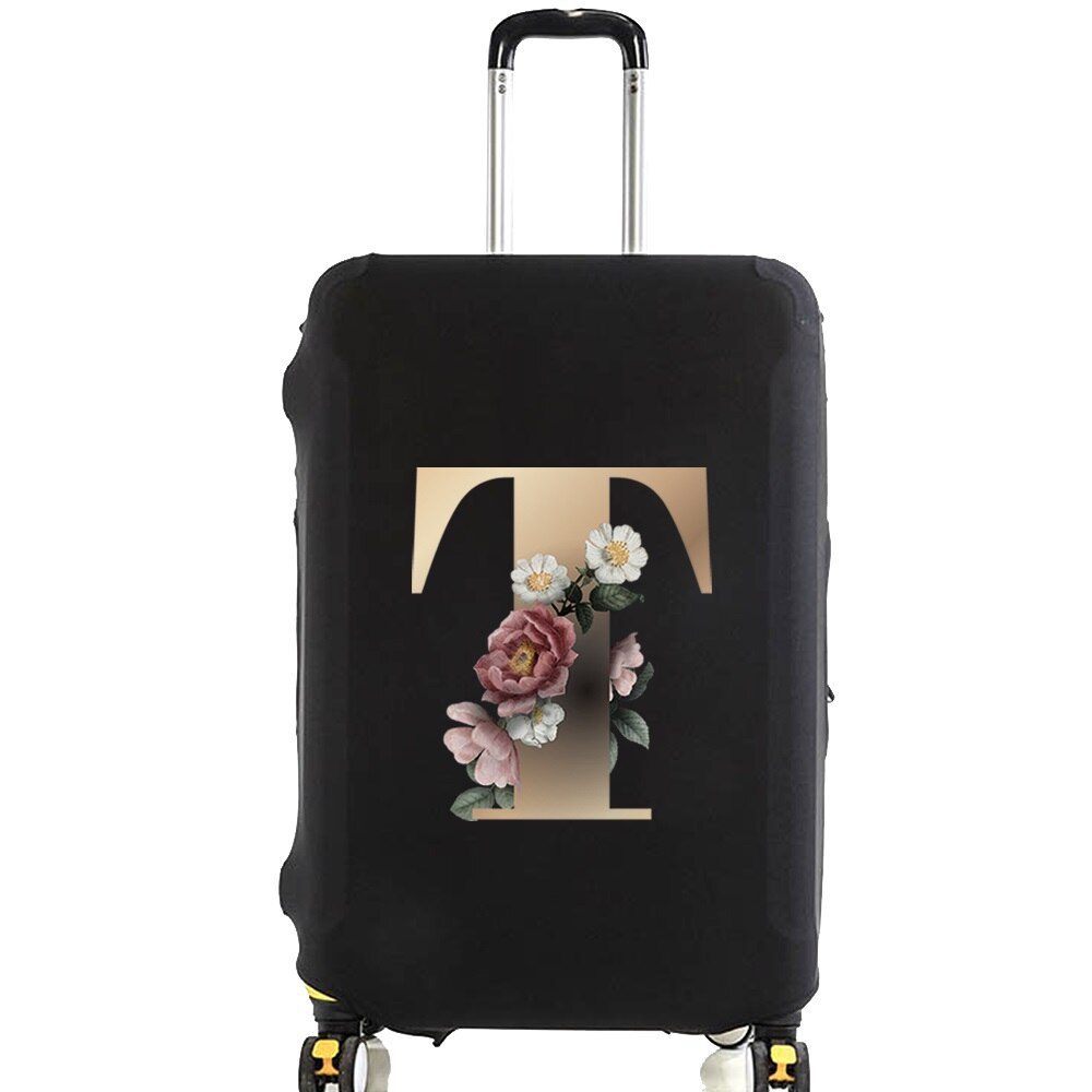 Luggage Protective Cover for 18 To 28 Inch Fashion Gold Letter Name Trolley Suitcase Elastic Dust Bags Case Travel Accessories