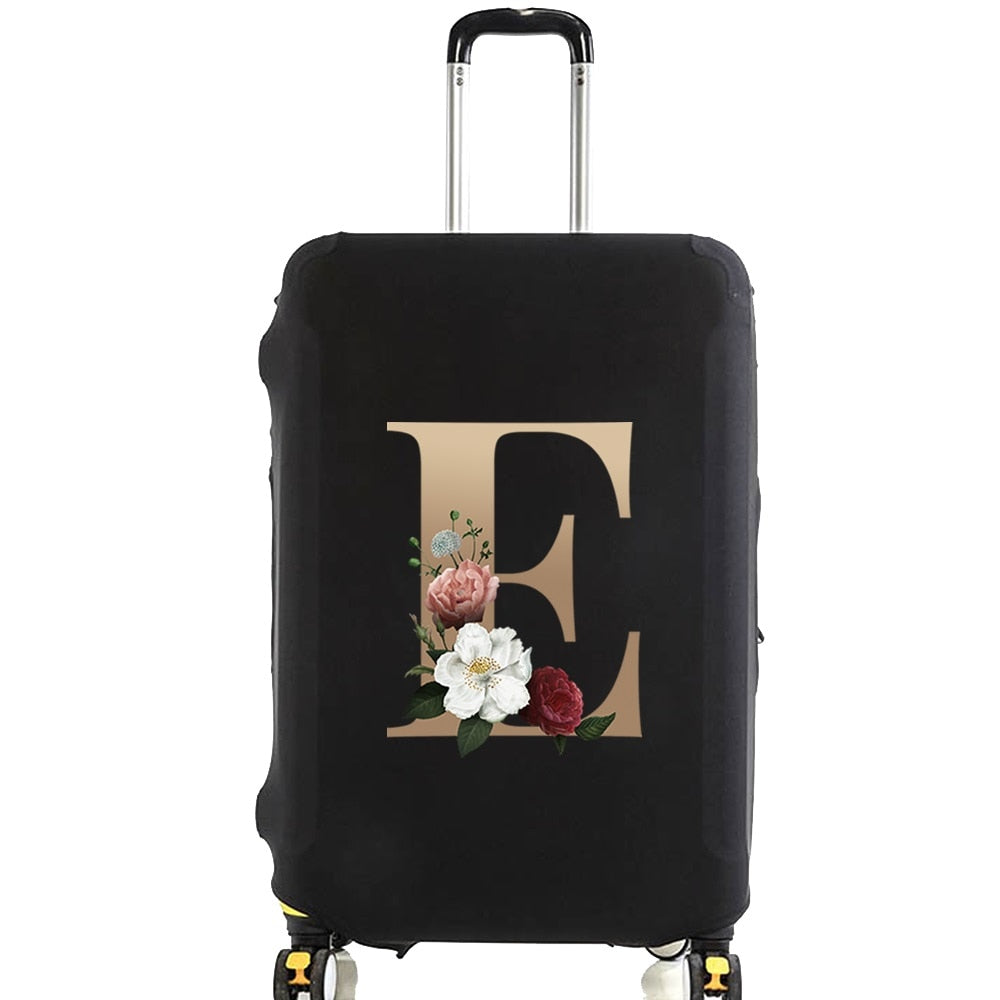 Luggage Protective Cover for 18 To 28 Inch Fashion Gold Letter Name Trolley Suitcase Elastic Dust Bags Case Travel Accessories