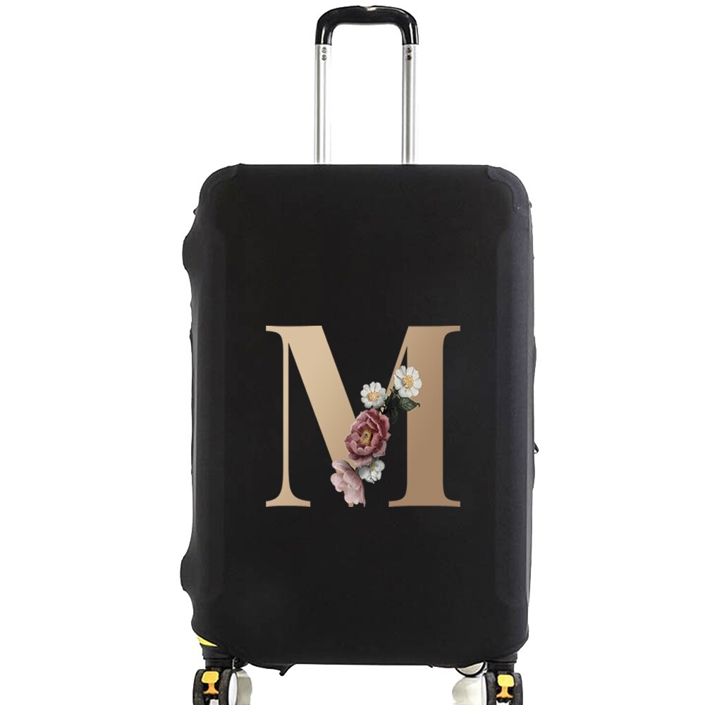 Luggage Protective Cover for 18 To 28 Inch Fashion Gold Letter Name Trolley Suitcase Elastic Dust Bags Case Travel Accessories