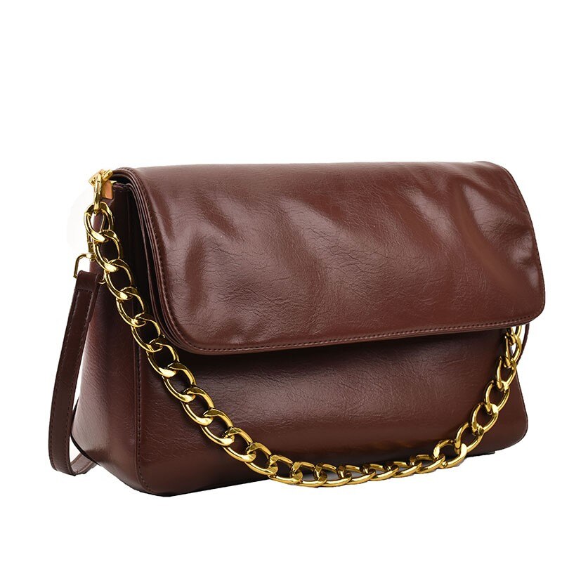 New Vintage High Quality Women Crossbody Bags Chain Design Underarm Single Shoulder Purse Woman Handbag Square Totes Sling Bags