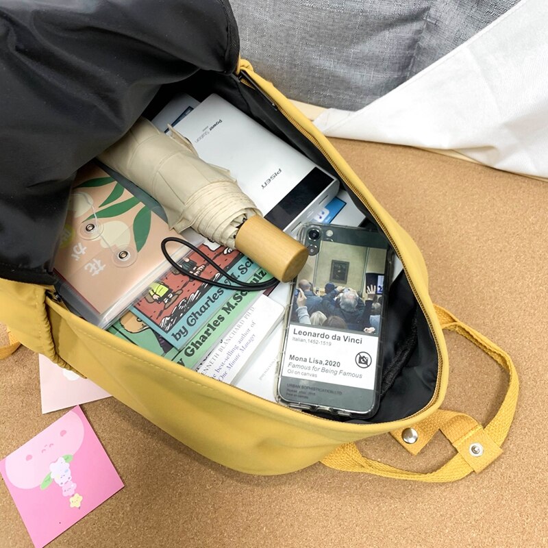DCIMOR New Portable Nylon Women Backpack Female Cute Ring Buckle Travel Bag Teenage Girl Transparent Schoolbag Fashion Bookbag