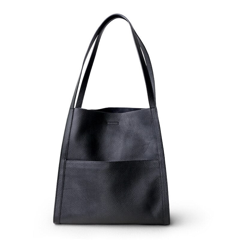 Women Bag Female Luxury Shoulder Bags Lady Soft 100% Cowhide Genuine Leather Niche Design Tote Bucket Handbag