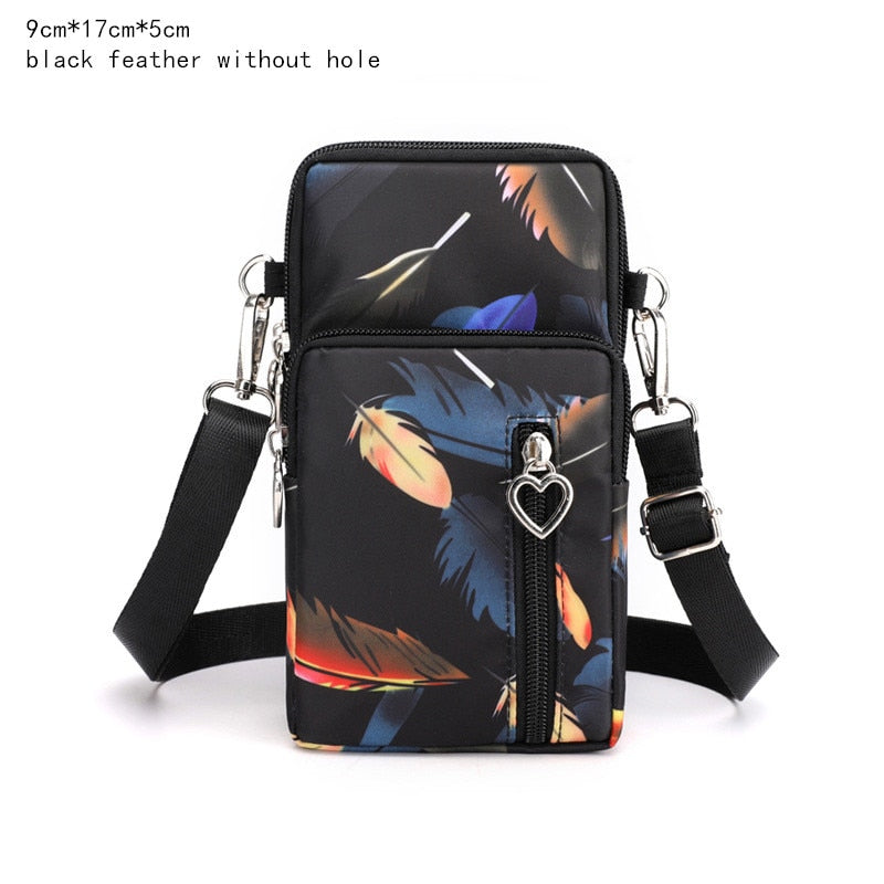 Women's Mini Shoulder Bag Oxford Waterproof Handbag Wrist Pouch Wallet Sports Cell Mobile Phone Bag Crossbody Bags for Girls