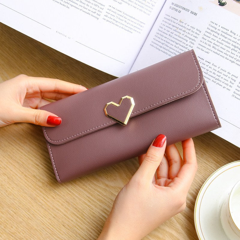 Women Long Wallets Purses Luxury Love Heart Wallets for Ladies Girl Money Pocket Card Holder Female Wallets Phone Clutch Bag
