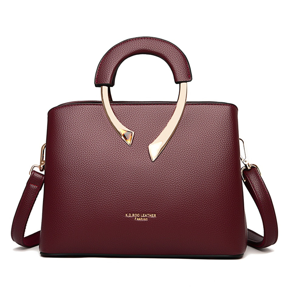 GENUINE VANDERWAH High Quality Leather Casual Tote Luxury Handbags Women Bags Designer Shoulder Crossbody Bags for Women