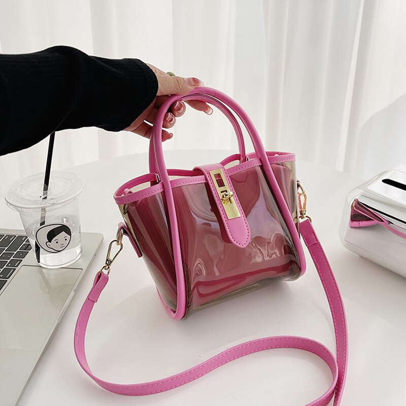 Summer Colorful Jelly Women Bag Brand Designer Women's Crossbody Shoulder Bags Transparent Fashion Handbags Top Handle Purse NEW