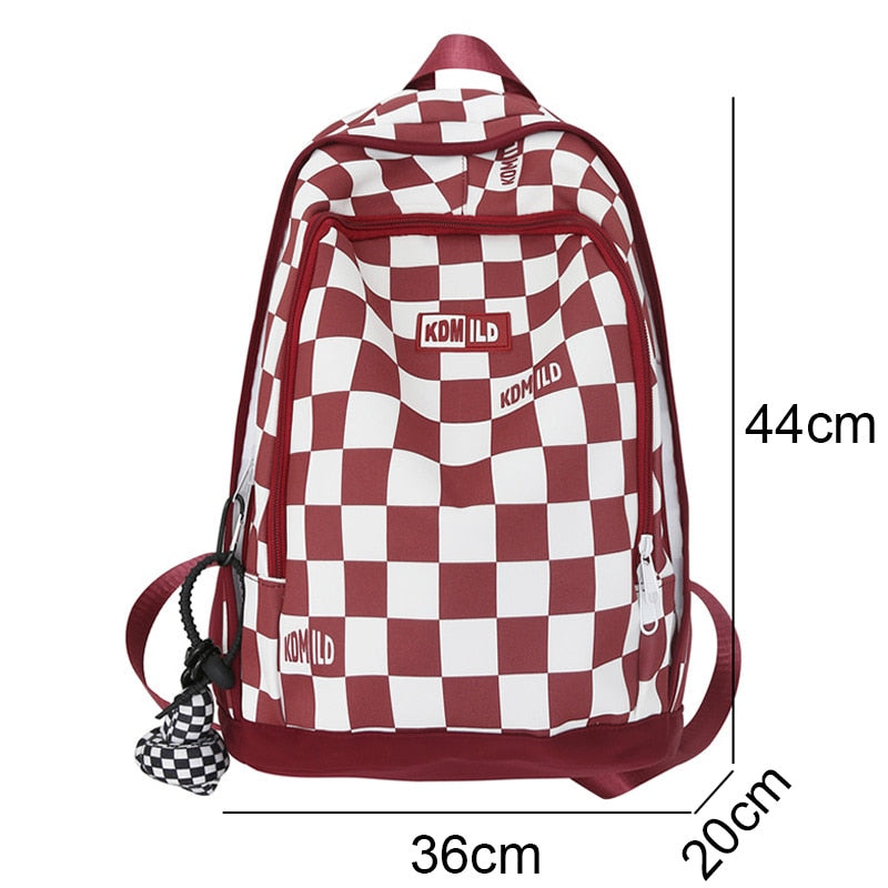 Male Women Plaid Backpack Fashion Lady Laptop School Bag New Girl Boy Backpack Trendy Female Men Travel Book Lattice Student Bag