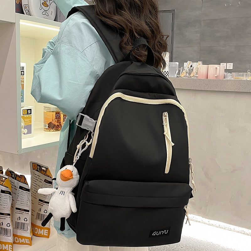 Cool Female Waterproof College Backpack Lady Nylon Laptop Backpack Book Girl Travel Student Bag Fashion Women School Bags Trendy