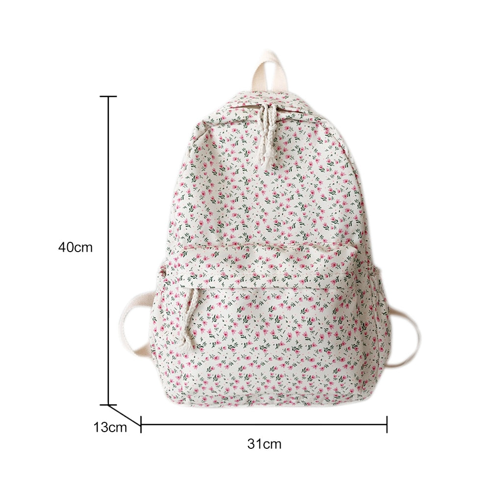 Students Nylon Backpack Women Casual Floral Printing Backpacks School Bags for Teenage Girls Bookbags Female Travel Knapsack