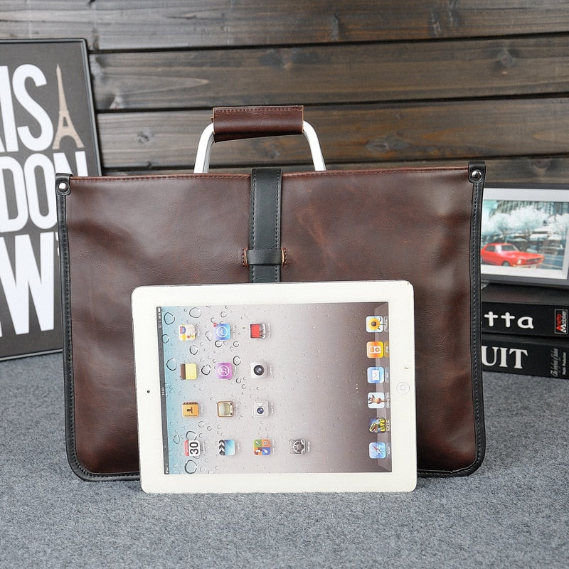 Luxury Business Briefcase Male High-quality Crazy Horse PU Leather Crossbody Shoulder Bag Men Laptop Bag Man Handbag Briefcases