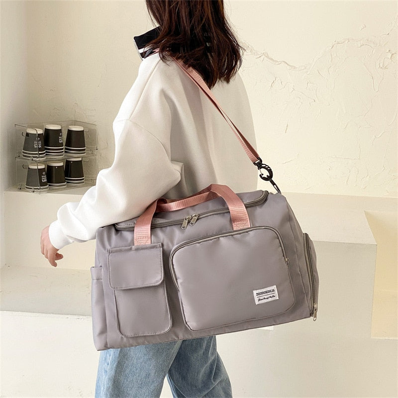 Large Capacity Travel Bag Luggage Handbag Men Women Shoulder Bag Outdoor Waterproof Sports Gym Bag Female Duffle Bag Shoe Bags