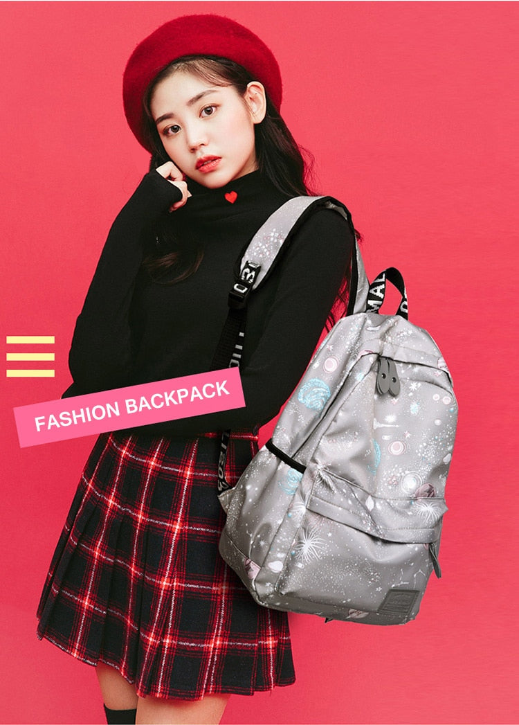 Fashion Teenage Girls School Bags Female Backpacks Planet Printing Laptop Bags for Women Bags Waterproof Travel Backpack Women
