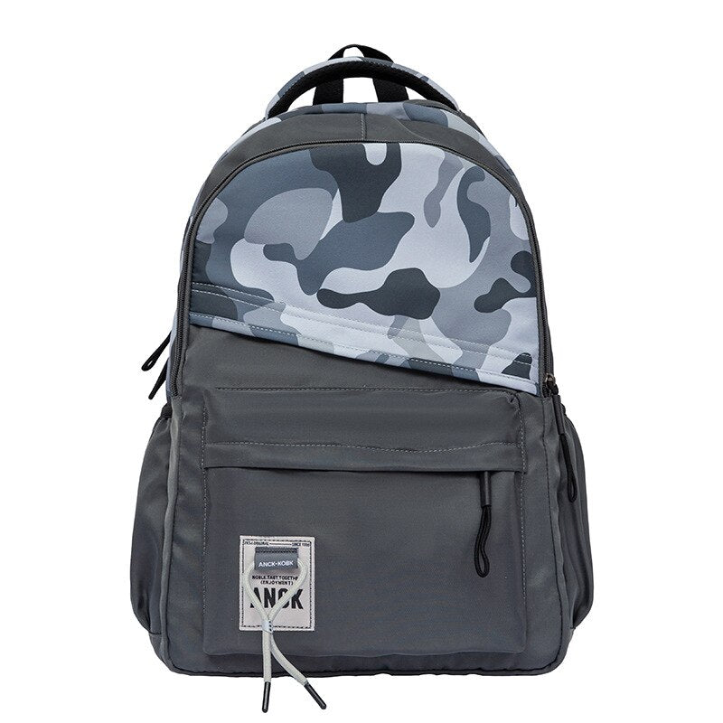 Grid Pattern Nylon School Backpack Women's Backpacks for Teenagers Girls Large Capacity Women Bag Solid Color Schoolbag Mochila