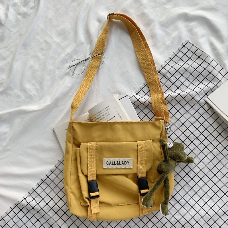 Young Women Large Capacity Of The Single Shoulder Bag Pack Waterproof Pure Color Messenger Bag Of Inclined Students Pack