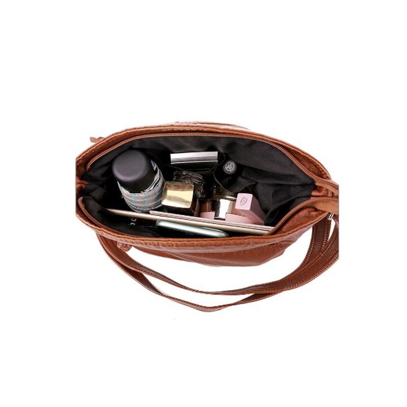 New Korean style PU leather crossbody bags for women Casual retro small square shoulder bag Large Capacity soft leather handbag