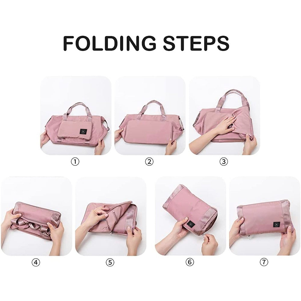 Large Capacity Travel Bags Portable Bag Nylon Foldable Tote Luggage Women Men Waterproof Handbag Shoulder Bag Traveling Backpack