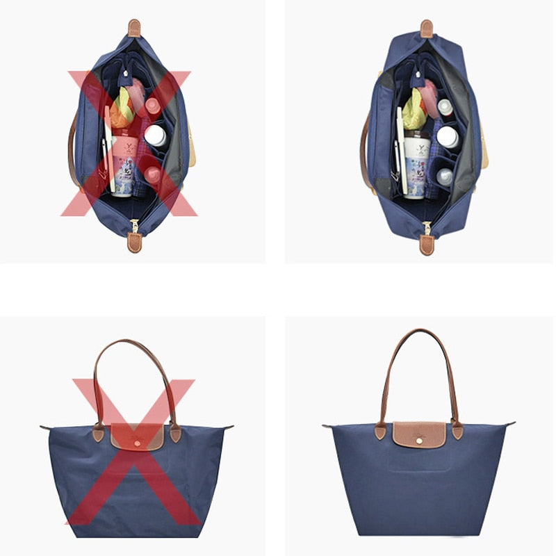 EverToner Felt Cloth Bag For LONGCHAMP Bag liner Multi-functional Travel Insert Bag Makeup Organizer Dumpling Shape lined Bag