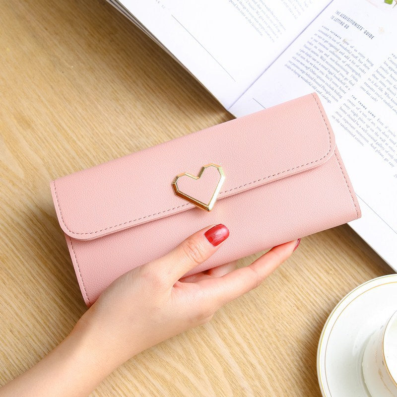 Women Long Wallets Purses Luxury Love Heart Wallets for Ladies Girl Money Pocket Card Holder Female Wallets Phone Clutch Bag