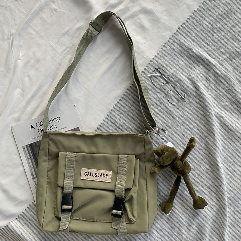 Young Women Large Capacity Of The Single Shoulder Bag Pack Waterproof Pure Color Messenger Bag Of Inclined Students Pack