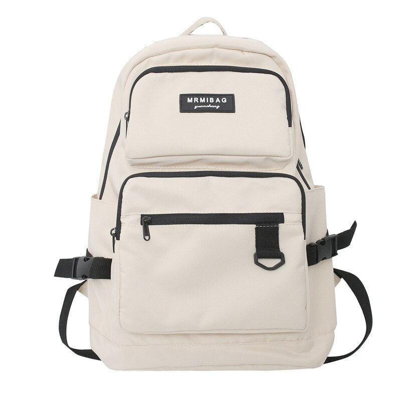 11EnoPella Waterproof Fashion Backpack Cute College Student Simple Kawaii Women Female Men Nylon Girl Bag Black Schoolbags