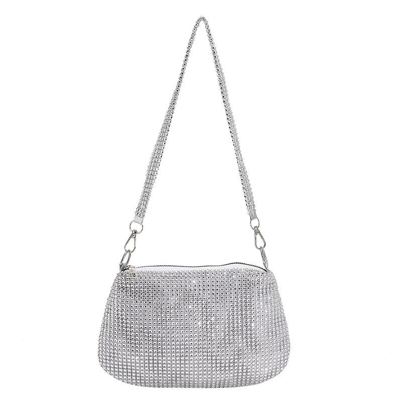 New Rhinestone Underarm Bag Fashionable Versatile Compact And Portable European Style For Woman Daily Wear Or Matching