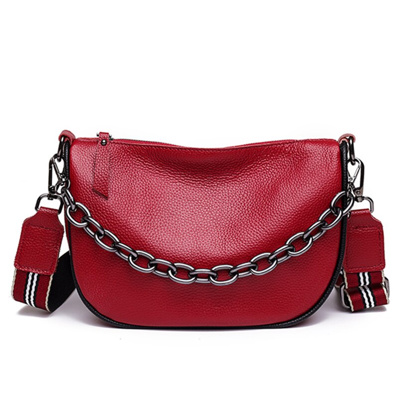100% Genuine Leather Women Handbag Women Bag Fashion Chains Cowhide Female Shoulder Bag Designer Small Ladies Crossbody Tote bag
