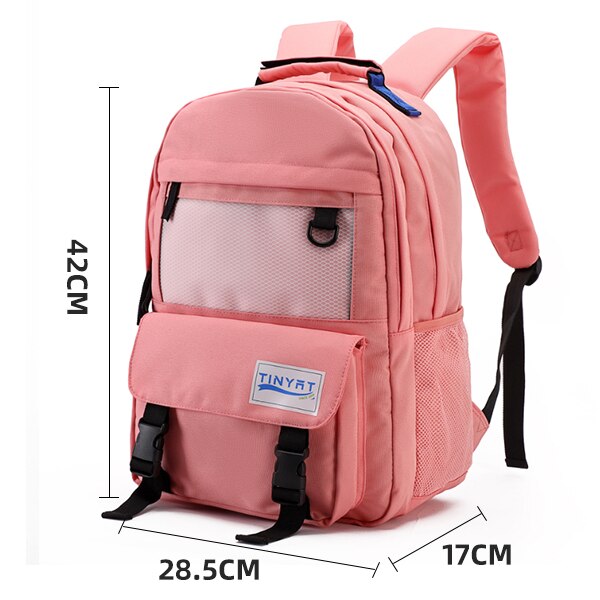 TINYAT Canvas Backpack Men Women Laptop Computer School Backpacks Waterproof Leisure For Teenage Travel Shoulder Book Bag