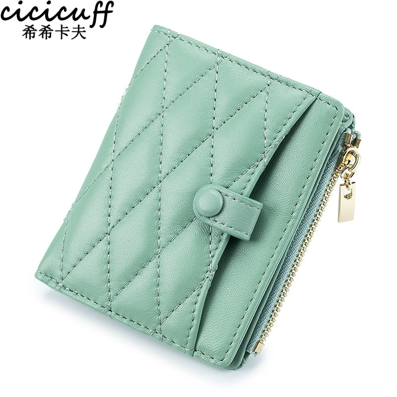 Fashion Brand Mini Wallet Genuine Leather Wallet Women Zipper Coin Purse High Quality Card Holder Small Money Bag Female Wallets