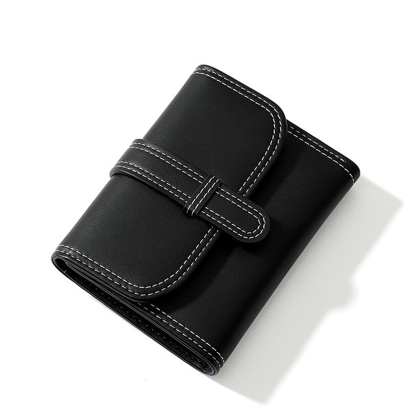 Visible Stitches Fashion Small Wallet for Women Brand Tri-fold Wallets Card Holder Purse Female Purses Short Clutch Carteras NEW