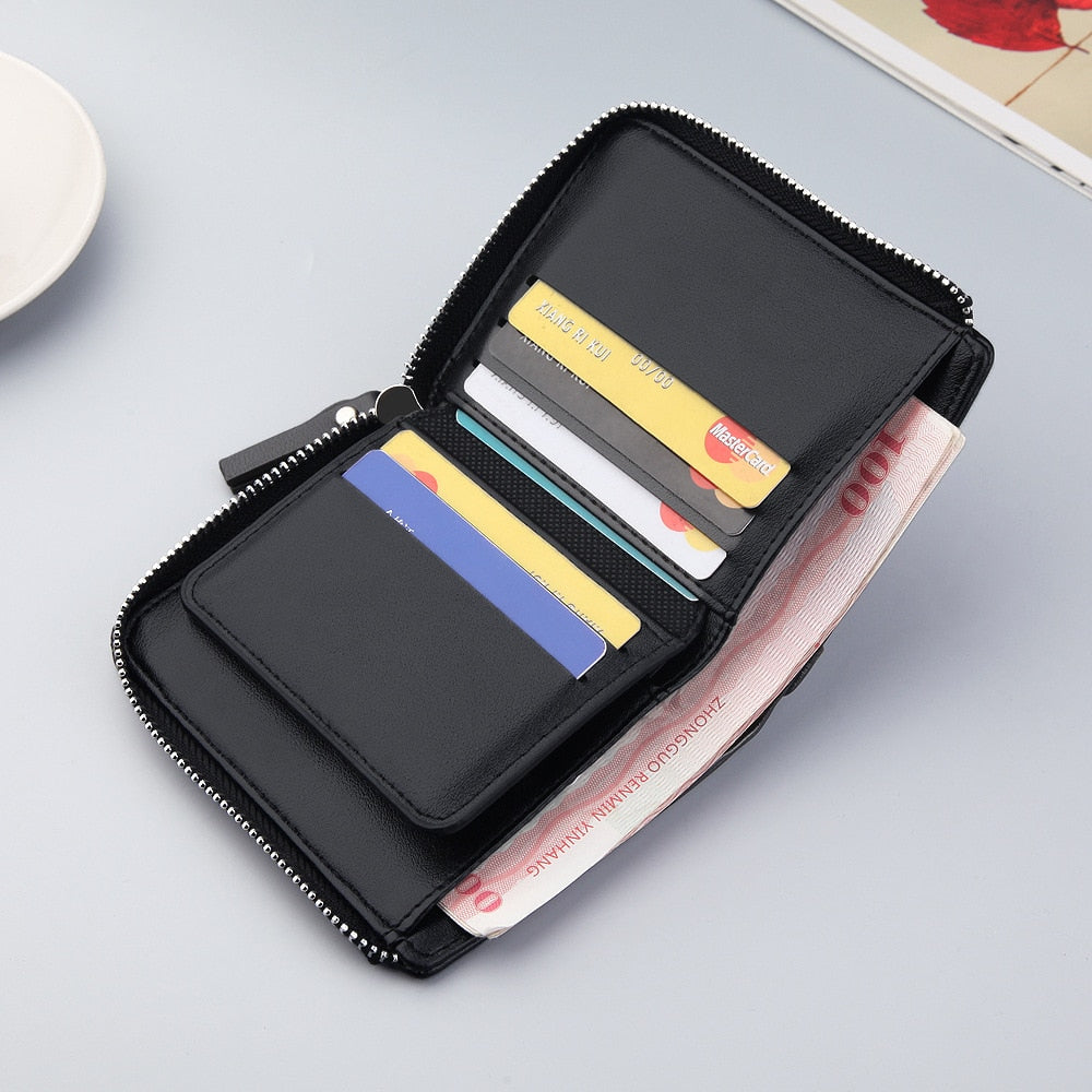 wallet for men short Casual carteras Short Wallets PU Leather Male billetera hombre luxury small Zipper coins bag cartera hombr