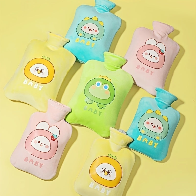 Cozy Cartoon Plush Hand Warmer - 16.91-67.63oz Winter Hot Water Bottle, PVC Material, No Batteries Required