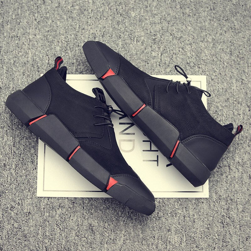 xiangtuibao Shoes Men Black Spring Autumn Men Casual Shoes Leather Breathable Fashion Men Shoes High Quality