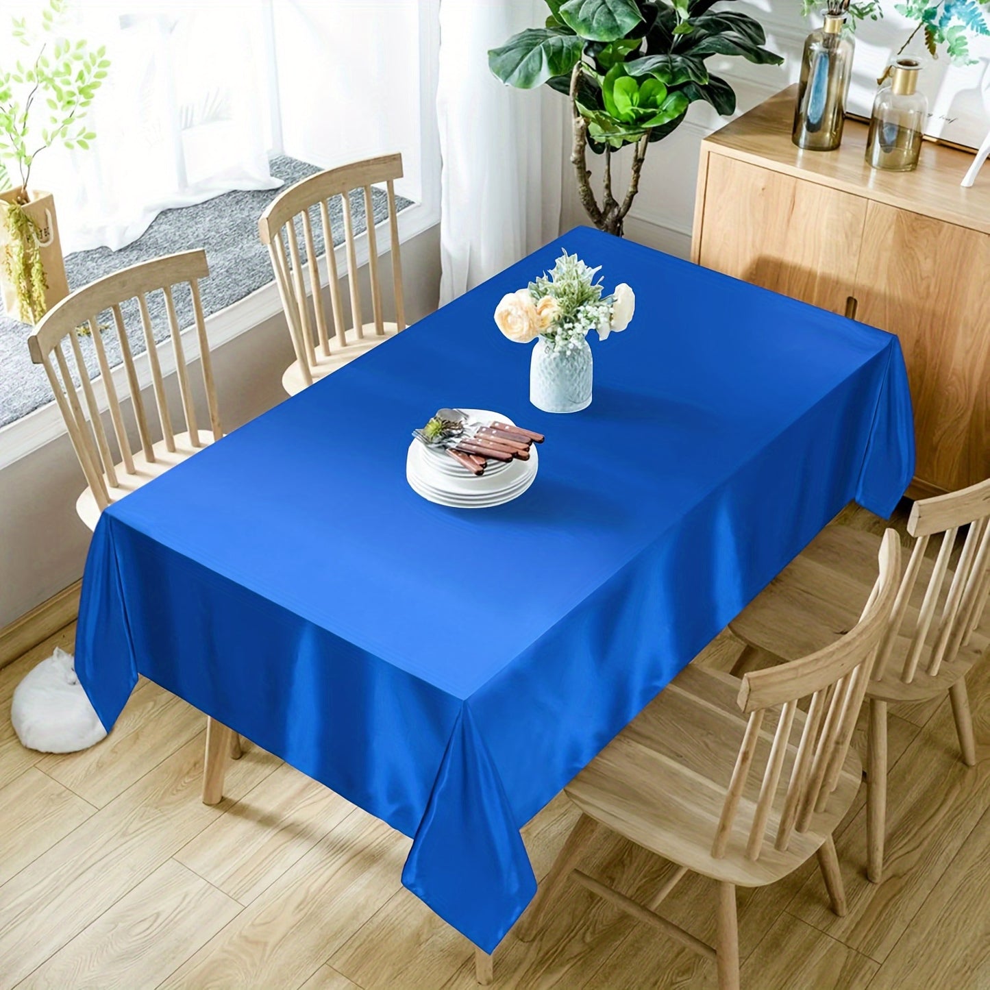 1pc, Satin Tablecloth, Shiny Rectangular Tablecloth Covering Smooth Fabric Dining Table Decoration, Suitable For Wedding Banquet Table Decoration