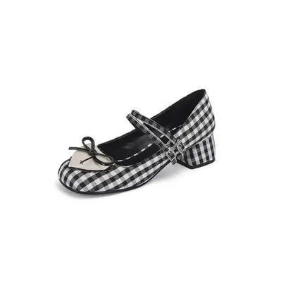xiangtuibao Women Metalic Shoes Mary Jane Square Toe Slip On Summer High Heels Shallow Mouth Chunky Sandals Footwear Lace-Up Classic St
