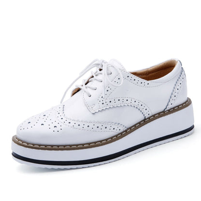Spring Autumn Flat Oxford Shoes For Women Platform Shoes Woman Brogue Patent Leather Flats Lace Up Women Shoes Female