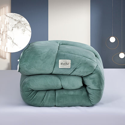 1pc Luxurious Thick Comforter Insert - Ultra Soft, Breathable, Quilted Down Alternative with Box Stitch, Machine Washable, Hypoallergenic, All-Season Warmth for Autumn and Winter, Soft Solid Color Duvet for Bedroom