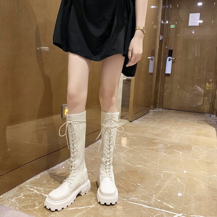 xiangtuibao Sexy Slim Women's Wedges Over The Knee Thick bottom High Heels Boots Autumn Winter Wear-resistant non-slip Boots Woman Boot
