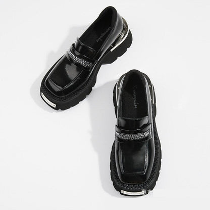 xiangtuibao Women Pumps Thick Sole Platform Low Heel Shoes for Woman Slip-on Espadrilles Chunky Heel Leather Dress Creepers Casual Loafers