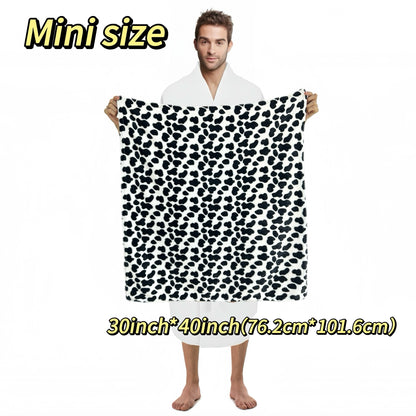 1pc Cow Printed Flannel Blanket, Double-sided Blanket Gift, Warm Soft Black And White Bed Blanket For Couch Bed Sofa Travelling, Birthday Gift Air Conditioning Blanket