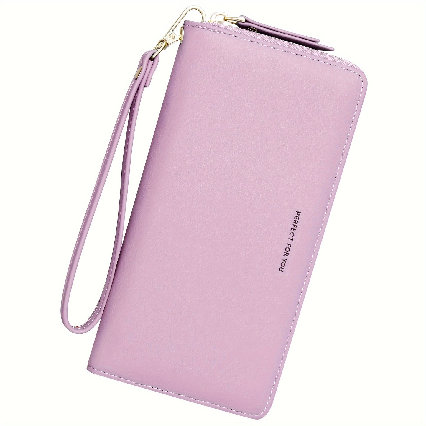 Stylish Womens RFID Blocking Zip Wallet - Large Capacity Long Purse with Detachable Wristlet & Secure Card Holder