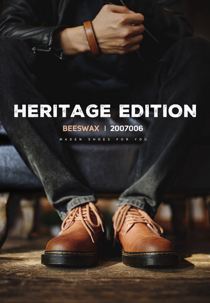 Maden Shoes Spring Autum  New Leisure Leather Shoes Men's Trend Big Head Tide Shoes Men British Wind Low Help Shoes