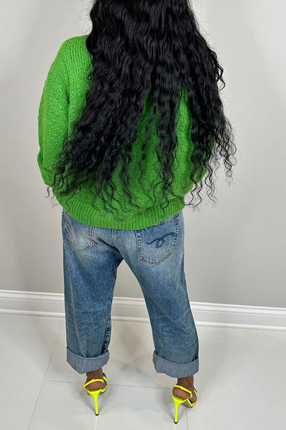 xiangtuibao Solid Color Casual Patch Pocket Knitted Coat