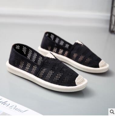 Summer Linen Flat Shoes Women Lightweight Breathable Fisherman Shoes Ladies Soft Casual Leisure Shoes Slip On Lazy Loafers