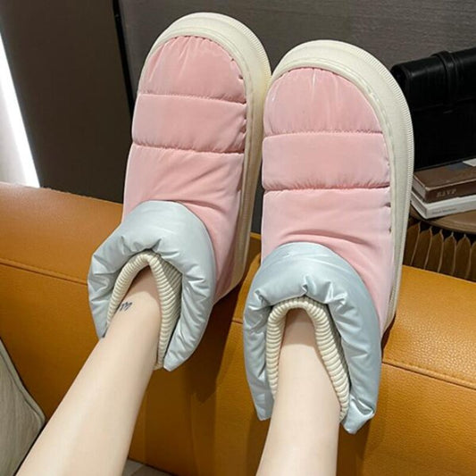 xiangtuibao Flat Heels Women's Shoes Winter Furry Female Ankle Boots Warm Cute Plush Platform Woman Snow Boot Waterproof Footwear