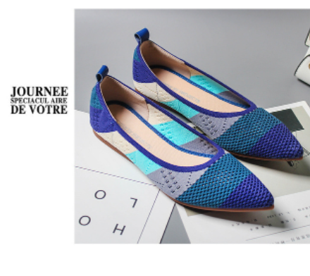 Pointed Toe flats Ladies flat Shoes Comfortable Ballet Knit De Mujer Loafers Autumn Gestante Boat Shoes Soft Bottom Women's Shoe