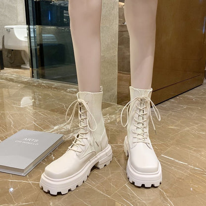 xiangtuibao Sexy Slim Women's Wedges Over The Knee Thick bottom High Heels Boots Autumn Winter Wear-resistant non-slip Boots Woman Boot
