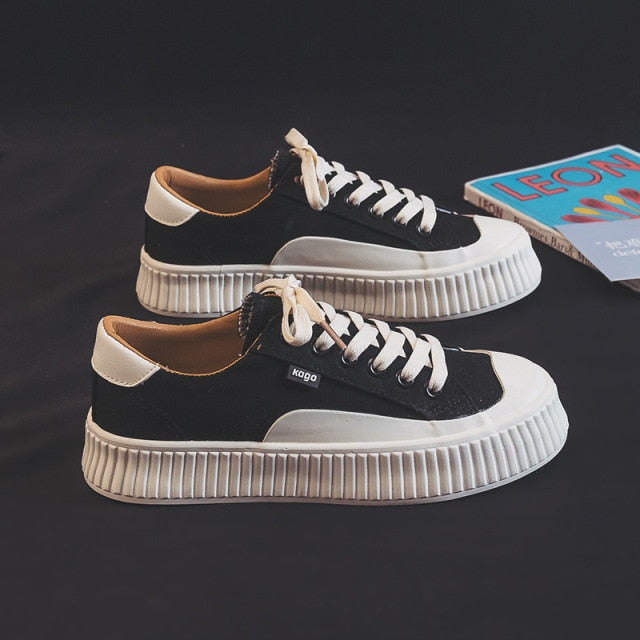 Fashion Canvas Shoes Woman  Spring Summer New Sport Women Casual Shoes Black Canvas Women Platform Casual Shoes Sneakers