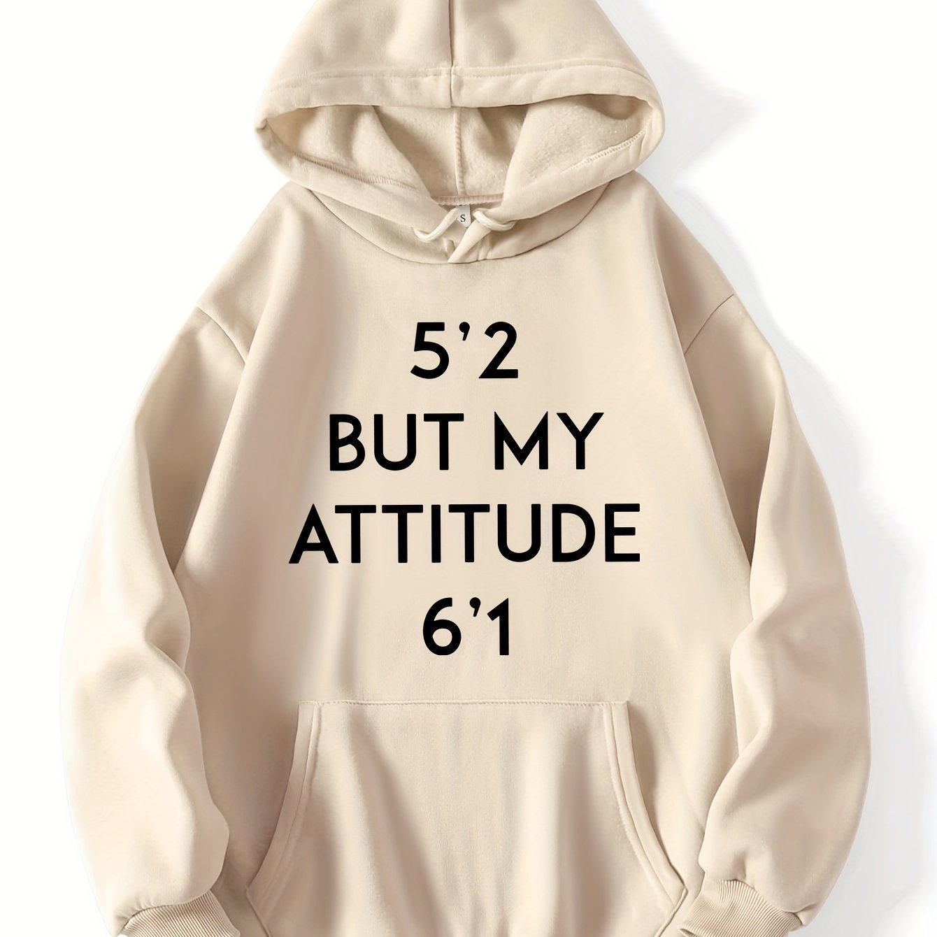Trendy Letter Print Womens Hoodie - Stylish Kangaroo Pocket & Adjustable Drawstring Hood - Comfortable Long Sleeve Sweatshirt for Casual Wear