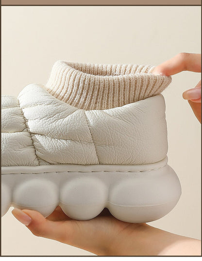 xiangtuibao Winter Platform Shoes High Heels Female Furry Snow Boots Soft Warm Ladies Clould Footwear Waterproof PU Leather Ankle Boot