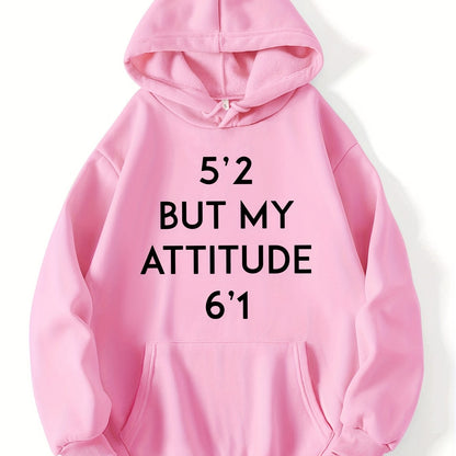 Trendy Letter Print Womens Hoodie - Stylish Kangaroo Pocket & Adjustable Drawstring Hood - Comfortable Long Sleeve Sweatshirt for Casual Wear